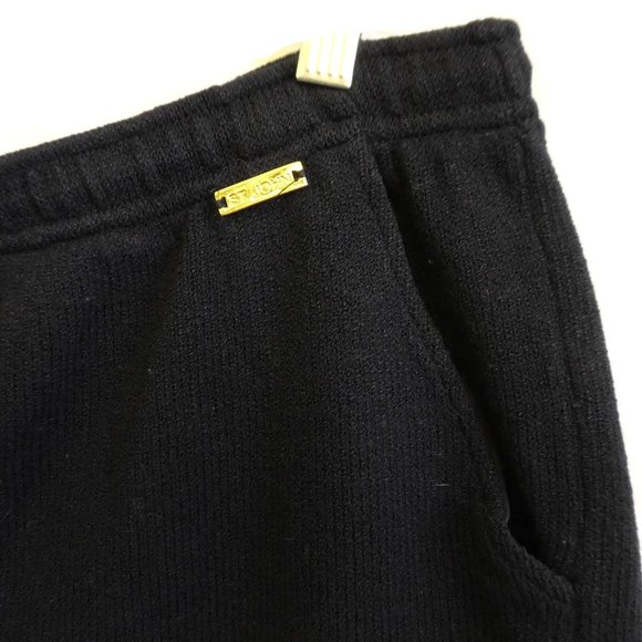 St John Shorts Navy Blue Santana Knit Gold Hardware Elastic High Waisted L